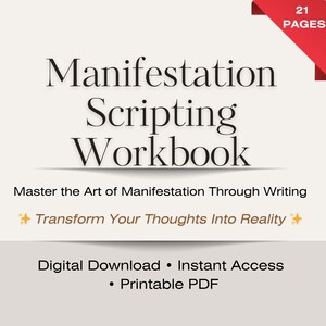 Manifestation Scripting Workbook PDF | Law of Attraction Journal | Future Self Writing Practice | Digital Download PDF