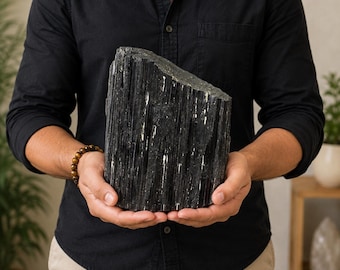 Raw Black Tourmaline Natural Rough Crystal, Custom Size 1kg–10kg, Large Tourmaline Stone, Mineral Specimen, Altar Decor, Meditation Crystal