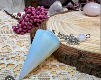 Opalite Pendulum | Hope and Clarity | Divination Tool | Natural Stone Pendulum