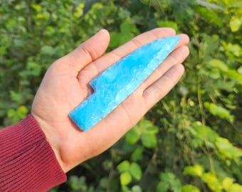 Turquoise Arrowhead Knife | Hand-Carved Agate Crystal Athame for Rituals, Altar Decor & Spiritual Healing