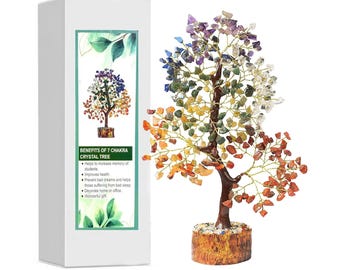 7 Chakra Gemstone Tree of Life Crystal for Positive Energy Feng Shui & Healing Decor