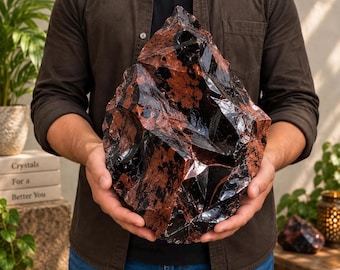 Mahogany Obsidian Raw Stone, Natural Rough Volcanic Glass Specimen, Bulk Crystal by Weight