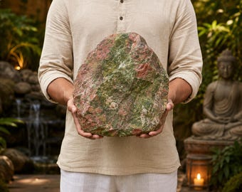 Natural Unakite Rough Stone, Raw Crystal Specimen, Large Gemstone Decor, 1kg–20kg