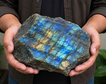 Raw Labradorite Natural Rough Crystal, Custom Size 1kg–20kg, Large Labradorite Stone, Flashy Mineral Specimen, Altar Decor, Meditation Cryst