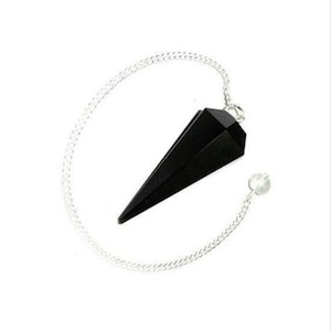 Pendel av svart obsidian | Skydd och jordning | Spådomsverktyg | Naturlig kristall