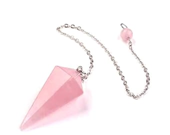 Rose Quartz Pendulum | Love and Heart Healing | Divination Tool | Natural Crystal