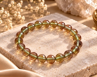 Zultanite Bracelet 8mm Faceted Color Changing Gemstone Bracelet, Natural Zultanite Jewelry, Crystal Bracelet, Gift for Her
