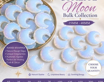Bulk Opal Crescent Moon Carving, Natural Opal Moon Crystal, Wholesale Moon Stone, Moon Shape Gemstone, DIY Jewelry Supply