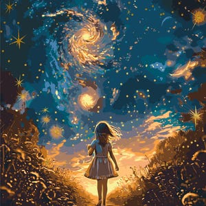 paint by numbers moonlight space diy canvas kit, includes acrylic paints, brushes, wooden frame, relaxing galaxy art project