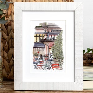 Macy&#39;s New York City Print. NYC art print. Manhattan sketch. Gift for New York art lovers. New York street scenes print. Colorful NYC art.