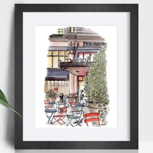 Whimsical New York art print. NYC art print. New York City illustration print. NYC cityscape. Macys West 34th Street art print. Travel art.