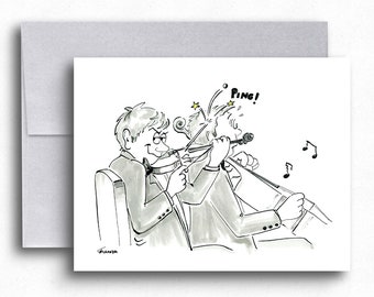 Tarjetas de felicitación del jugador del violín - arte del músico