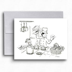 Chef Card - Vrouwelijke Chef Cartoon - Cadeaus voor fijnproevers