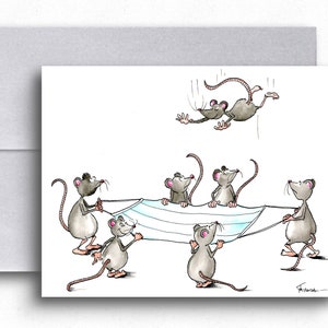 Lustige Gute Besserung Pandemie Humor Grußkarte. Niedliche Beileidskarte mit Aquarell Maus. Humorvolle Aufmunterung wünscht sich besseres für Sie und Ihn.