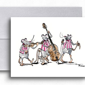 Funny Mice - Music Greeting Card