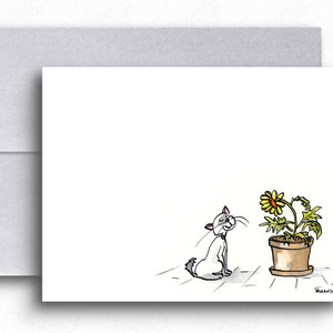 Cartes de correspondance chat - carte tournesol