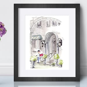 Rysunek NYC - Ilustracja miejska - Sztuka pizzy