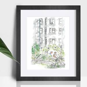 Garden Illustration - NYC Art - Urban Sketch