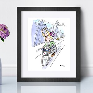 I Love NY Art - Bicycle Wall Art - New York Illustration