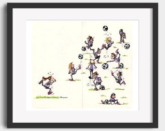 Soccer Art - Moleskine Art - Humorous Art