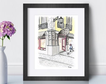 Lisbon Cityscape Print | Ink & Watercolor 'Paris em Lisboa' Store