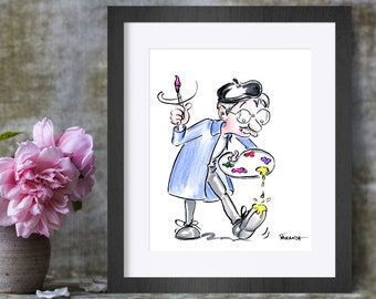 The French Painter - Artist Cartoon - Humorous Art