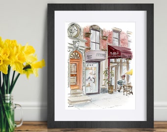 Restaurant Art - NYC Wall Art - Urban Art - Whimsical Art Print - Soho New York - Piccola Cucina