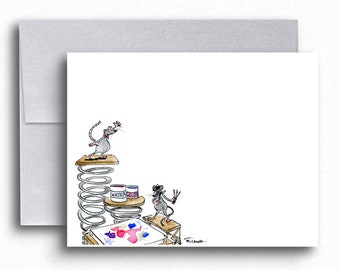 Mouse Greeting Card - Mice Art