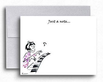 Just a Note - Cartes de notes de musique Papeterie pour piano