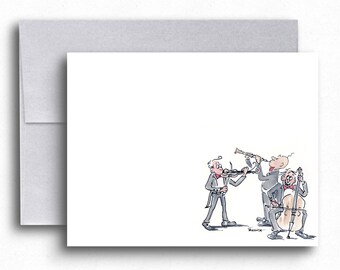 Music Stationery - Strike Up The Band - Musician Cartoon