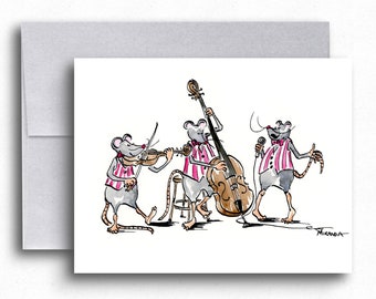 Funny Mice - Music Greeting Card