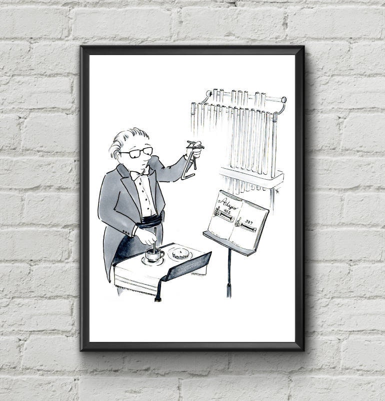 Music Humor Percussion Cartoon Funny Wall Art Triangle Etsy