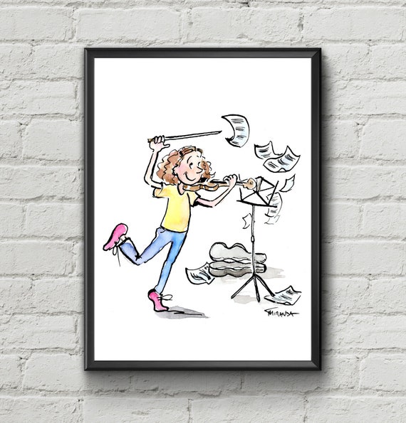 Violin Art Children S Art Prints Violin Wall Art Violin Etsy