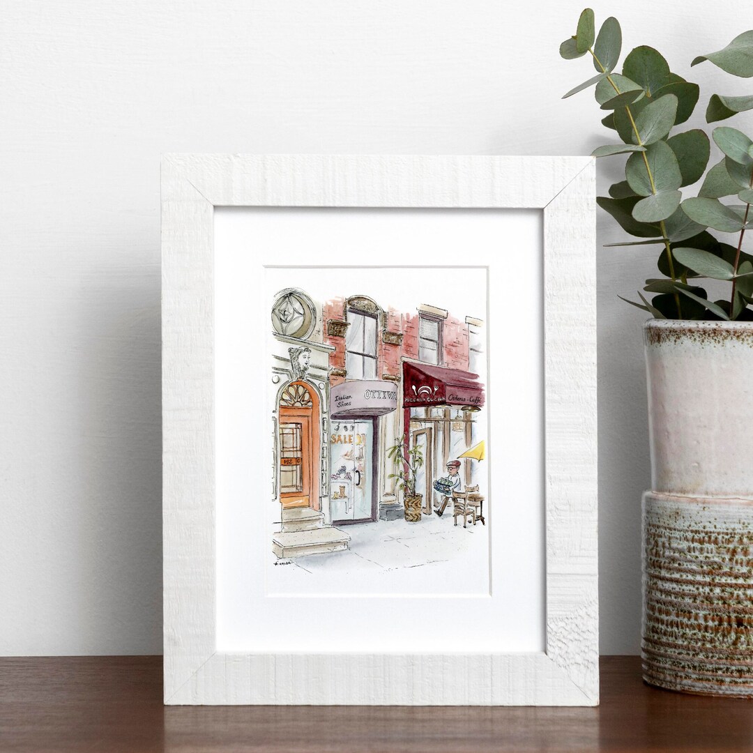 Piccola Cucina Soho Mini Print. Whimsical New York City Restaurant