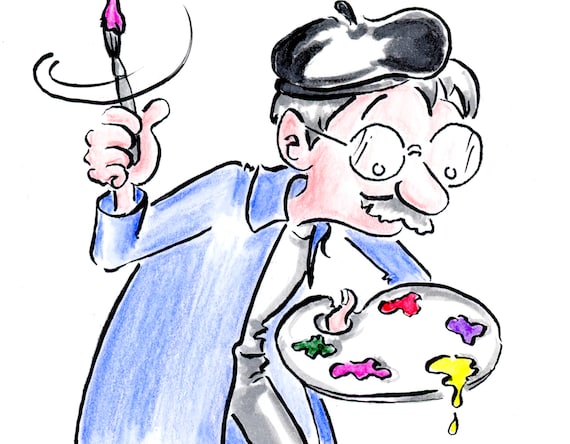 The French Painter Artist Cartoon Humorous Art - Etsy The French Painter Artist Cartoon Humorous Art - Etsy
