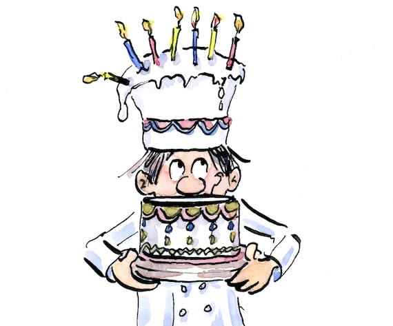Happy Birthday Chef Card Felicitaciones de pastel de - Etsy México