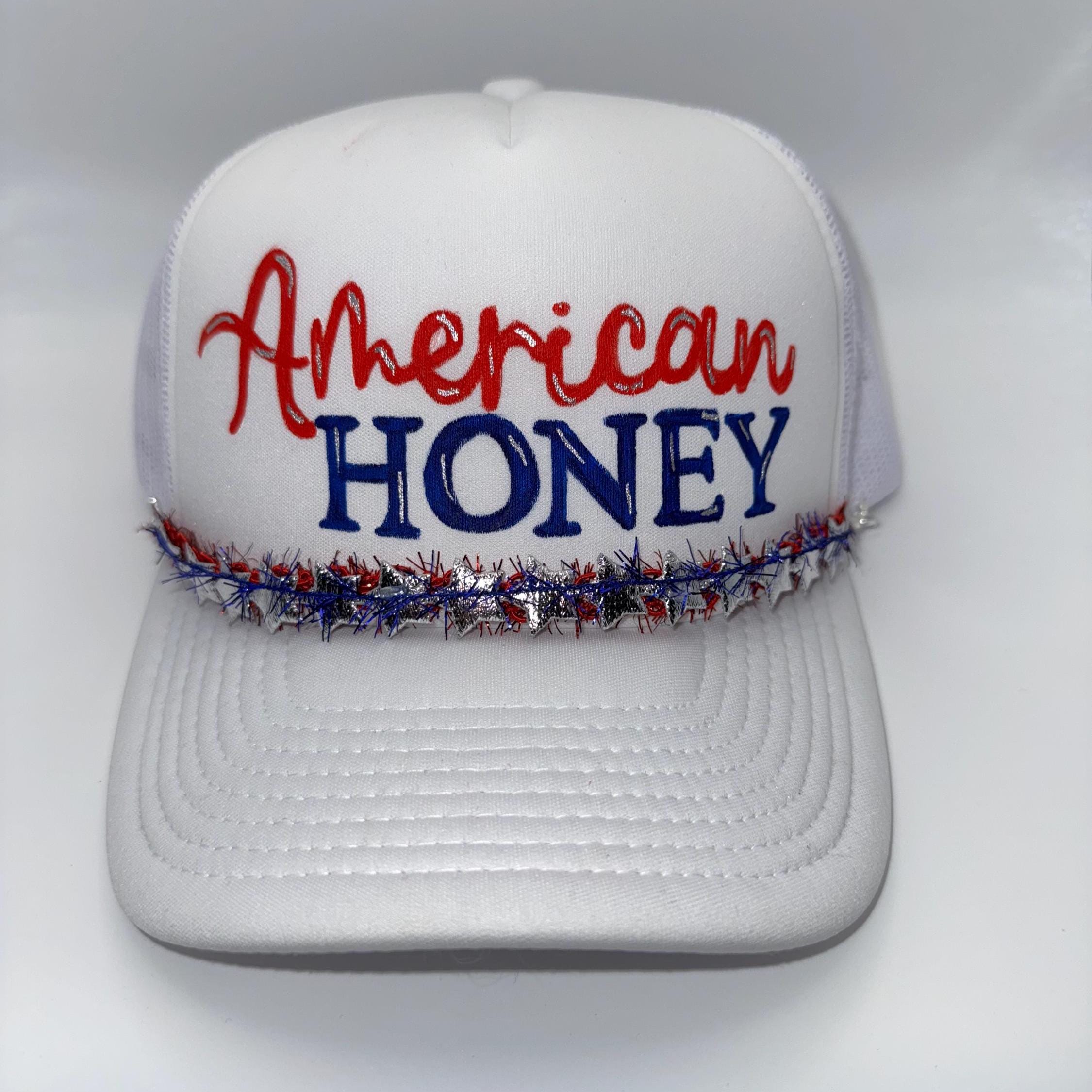 Hand painted 4th of July trucker hats