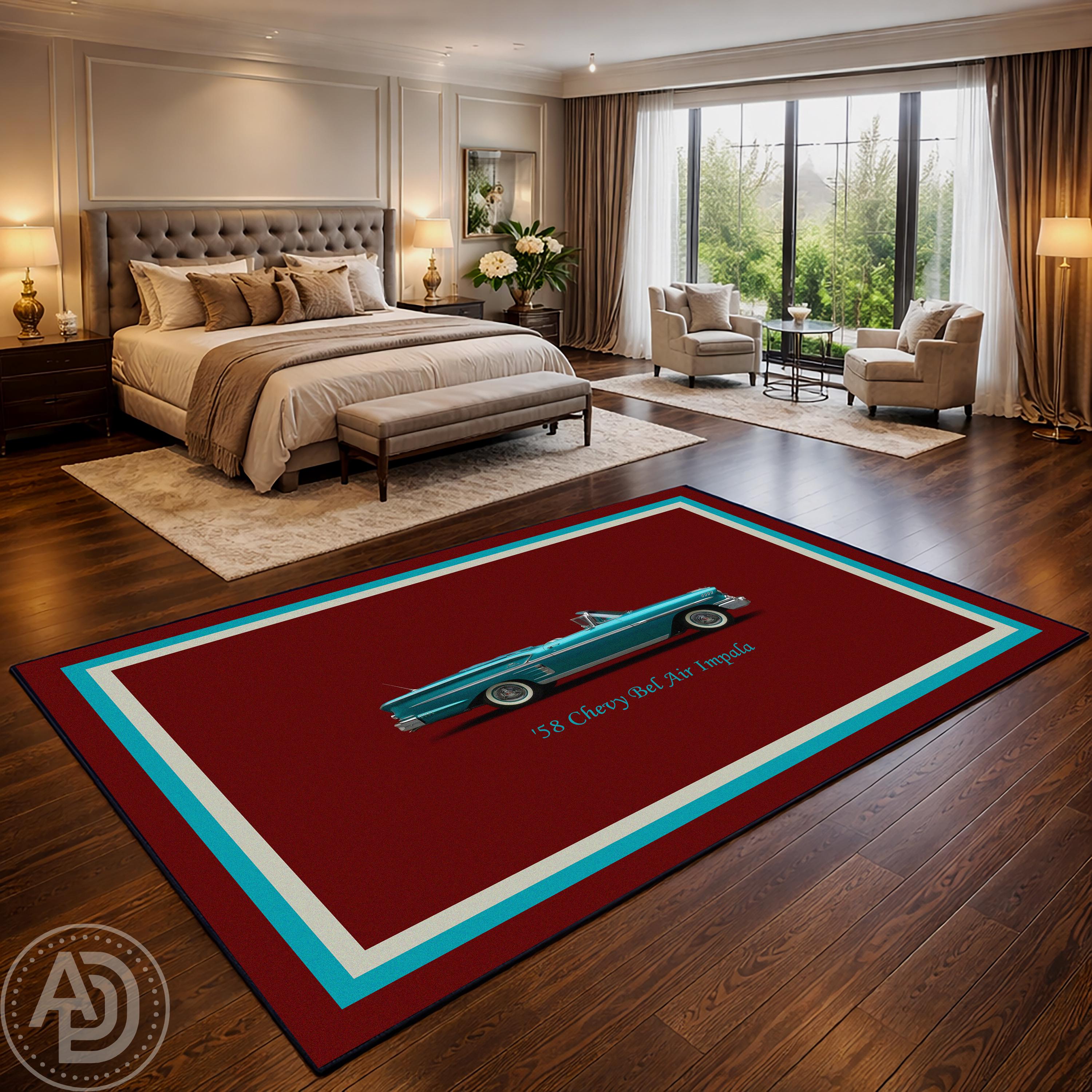 Impala Collection Rug 1958 Chevrolet Bel Air Impala Rug: Personalized 50s Classic Car Decor ...