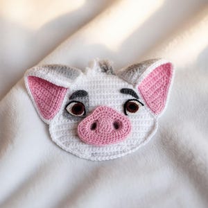 Cute Pig Crochet Applique Pattern - Simple Animal Motif PDF