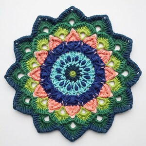 Crochet Pattern: Peacock Mandala Design - PDF Digital Download