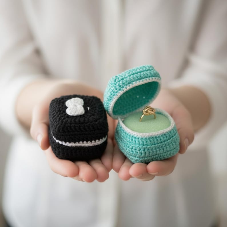 Crochet Ring Box Pattern PDF, Proposal Ring Bearer Box Tutorial ...