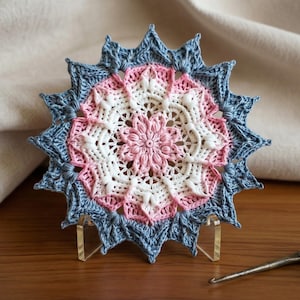 Celeste Mandala Crochet Pattern, Star Doily, Boho Wall Decor (Digital Download)