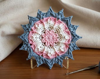 Celeste Mandala Crochet Pattern, Star Doily, Boho Wall Decor (Digital Download)