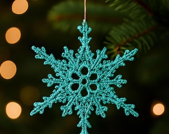 Modèle de flocon de neige au crochet, ornement d'hiver ajouré (tutoriel PDF)