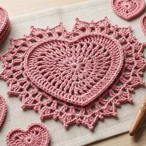 Heart Crochet Doily Pattern PDF | Mini Lace Heart Doily | 1.5 mm Hook | Beginner Friendly Crochet Thread Pattern