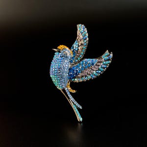 Broche Vintage Hibou En Strass, Style Carven, Couleur Rouge Dominante (occasion)