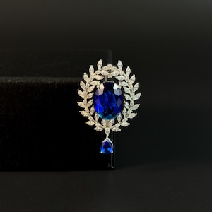 サファイアブローチ - Etsy 日本