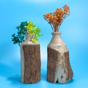 Handmade wooden vase, home decoration, creative vase, housewarming gift