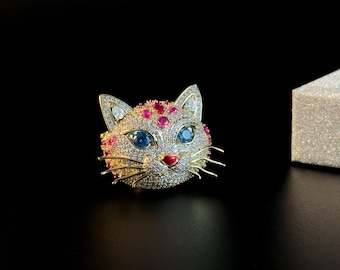 Cute cat brooch, Kitty mini brooch Pin