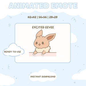 Animated Excited Eevee Emote | Cute Tap Emote for Twitch | YouTube | Discord